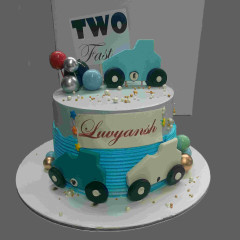 2 D Car Theme Birthday Cake