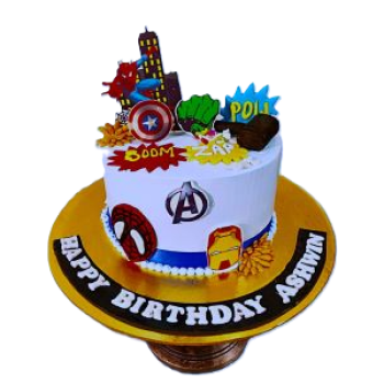 2D Avengers Theme Cake