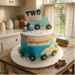 2 D Car Theme Birthday Cake