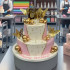 2tier Golden Theme Anniversary Cake