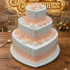 Orange Shade Three Tier Heart Shape Cake