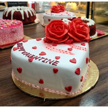 Heart Vanilla Anniversary Cake