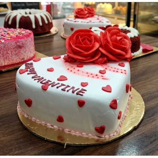 Heart Vanilla Anniversary Cake