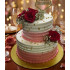 Red Roses Pink Tier Cake