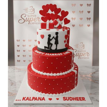 Three Tier Anniversary Cake