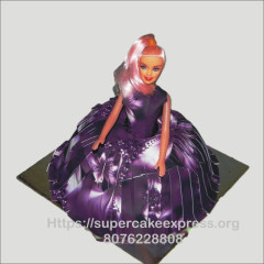 Purple Barbie Doll Cake