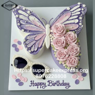 Purple Butterfly Cake For Girl