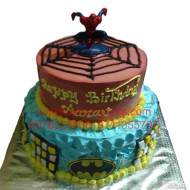 Batman and Spiderman Cake