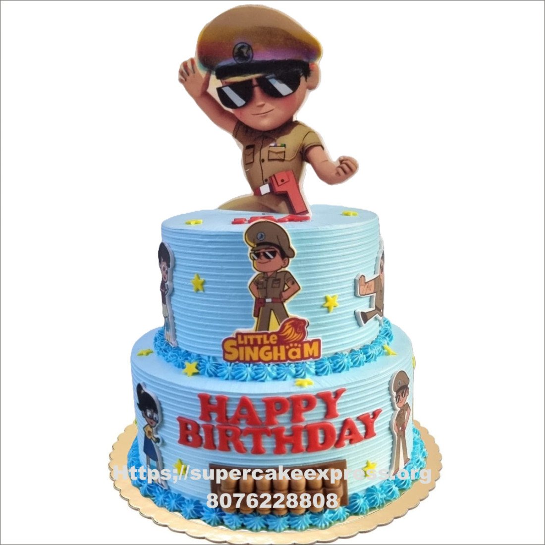 Two Tier Little Singham Cake Delivery in Delhi NCR | Super Cake Express