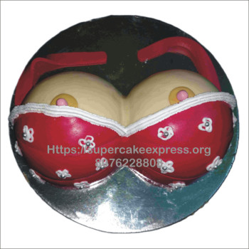 Red Printed Bra Cake