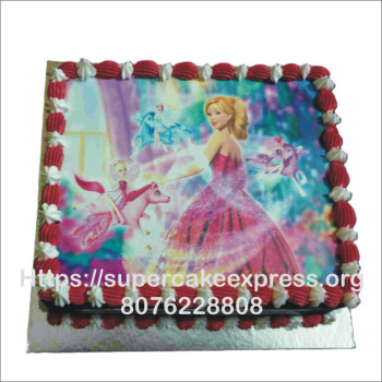 Fairy Princess Girl Photo Cake