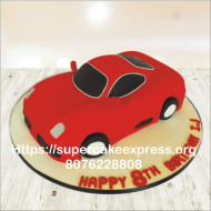 Red Car Fondant Theme Cake