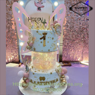 Butterfly 1st B'day Spacer Cake