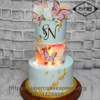 Butterfly Spacer Tier Cake